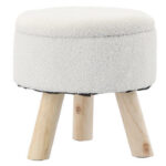 Gyerekszék, kerek, tárolóhellyel, 30x28cm, maximum 50kg, fehér