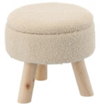 Gyerekszék, kerek, tárolóhellyel, 30x28cm, maximum 50kg, bézs