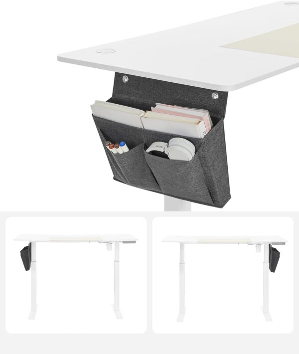 SONGMICS Íróasztal elektromos magasságállítással, memória 4 magassággal, 60x140x(72-120)cm, fehér - Image 6