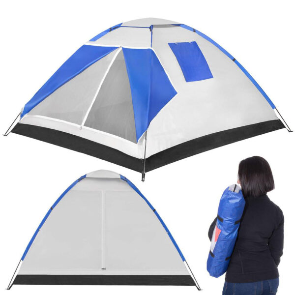Cort plaja sau camping, impemeabil, cu protectie UV, 4 locuri, 210x240x130cm, gri albastru - Image 21