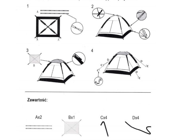 Cort plaja sau camping, impemeabil, cu protectie UV, 4 locuri, 210x240x130cm, gri albastru - Image 2