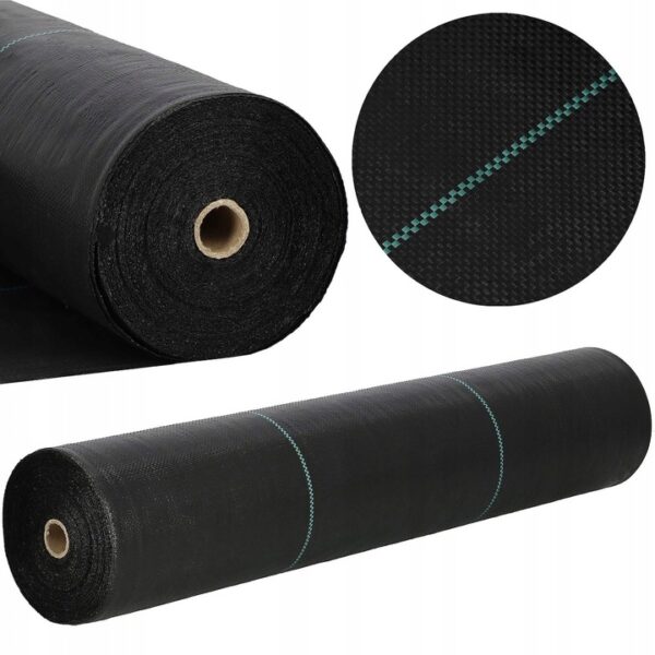 Agrotextil fólia, mulcsozás, gyomirtó, UV szűrő, 100 x 1,6 méter, 90g/m2, fekete - Image 2
