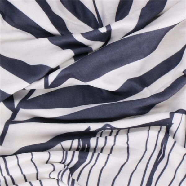 Székhuzat készlet, 4 db, univerzális méret, poliészter és spandex, 38x70cm, fehér, sötétkék árnyalatai, sárga - Image 10