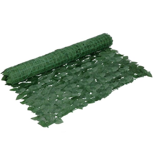 Panou paravan cu frunze artificiale pentru gard sau balcon, 100x300cm, verde inchis - Image 11
