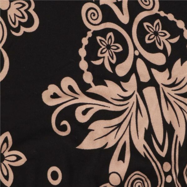 Set 4 huse pentru scaun, marime universala, poliester si spandex, 38x70cm, negru, bej - Image 11