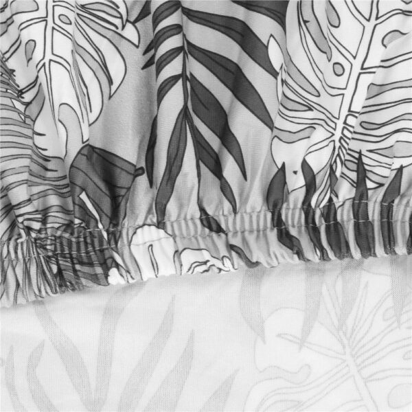 Set 4 huse universale pentru scaun, marime universala, poliester si spandex, 38x70cm, gri cu model floral - Image 13