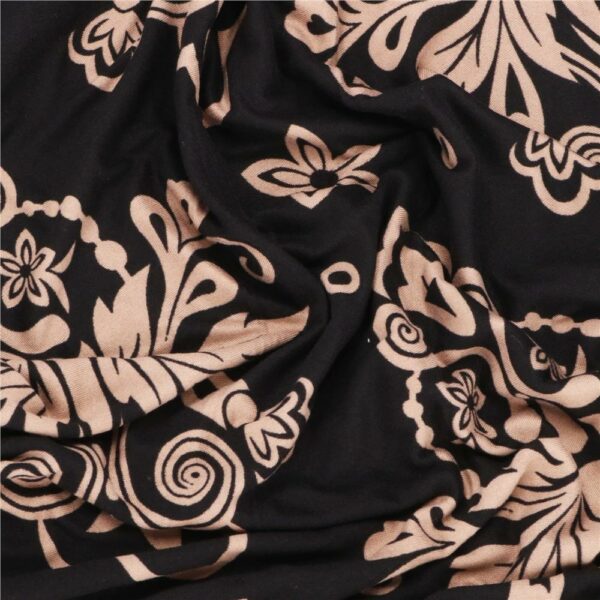 Set 4 huse pentru scaun, marime universala, poliester si spandex, 38x70cm, negru, bej - Image 13
