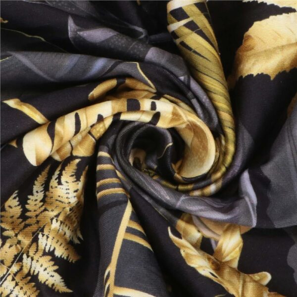 Husa pentru scaun, marime universala, poliester si spandex, 38x70cm, gri si galben - Image 13