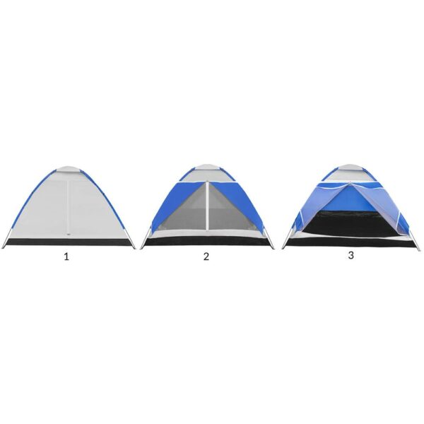 Cort plaja sau camping, impemeabil, cu protectie UV, 4 locuri, 210x240x130cm, gri albastru - Image 8