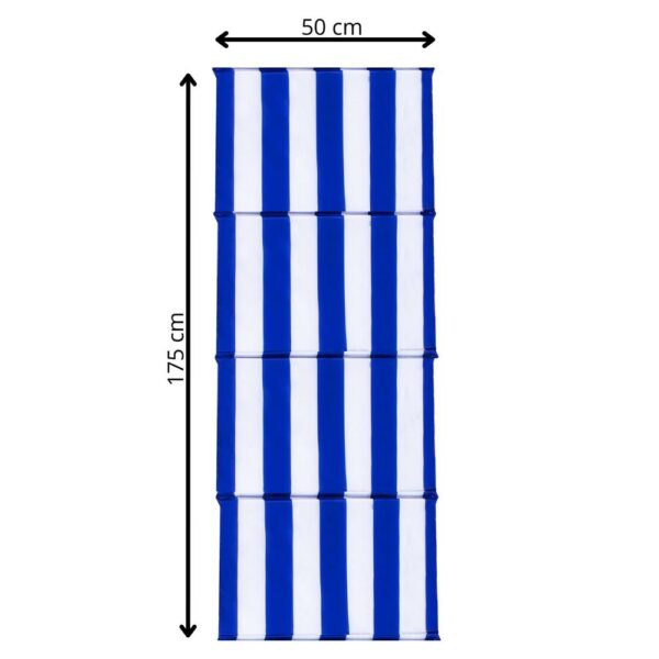 Saltea pentru plaja pliabila, din spuma, ultra-usoara, cu maner de transport, 50x175cm, alb albastru - Image 9