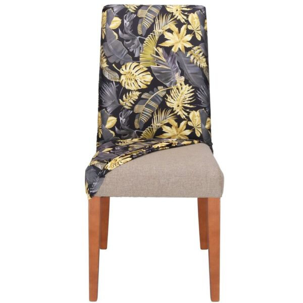 Husa pentru scaun, marime universala, poliester si spandex, 38x70cm, gri si galben - Image 15
