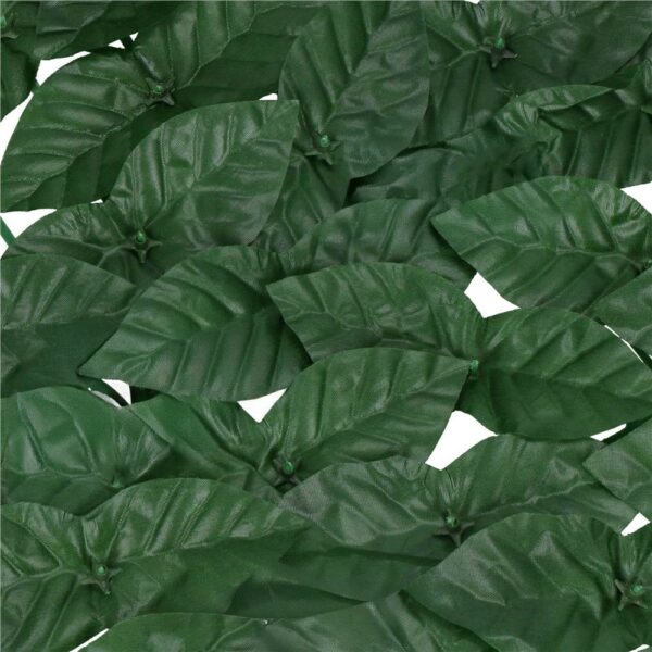 Panou paravan cu frunze artificiale pentru gard sau balcon, 100x300cm, verde inchis - Image 15