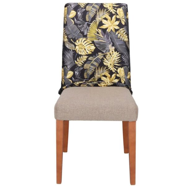 Husa pentru scaun, marime universala, poliester si spandex, 38x70cm, gri si galben - Image 16