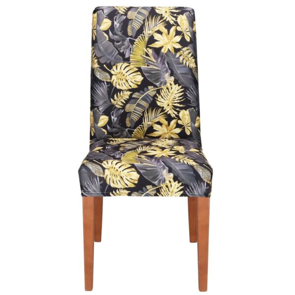 Husa pentru scaun, marime universala, poliester si spandex, 38x70cm, gri si galben - Image 17