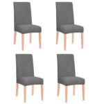 4 db univerzális üléshuzat készlet, univerzális méret, poliészter és spandex, 45 cm x 60 cm, szürke