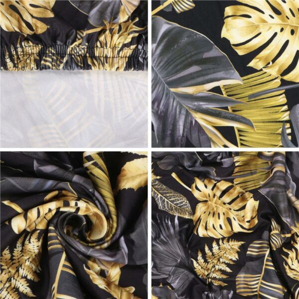 Husa pentru scaun, marime universala, poliester si spandex, 38x70cm, gri si galben - Image 18