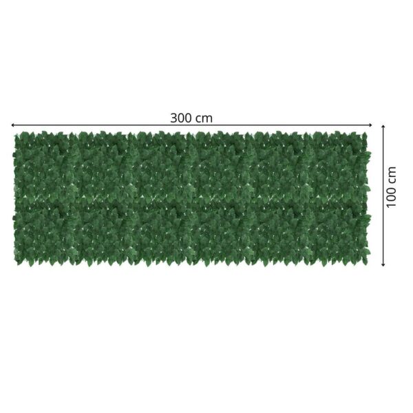 Panou paravan cu frunze artificiale pentru gard sau balcon, 100x300cm, verde inchis - Image 20