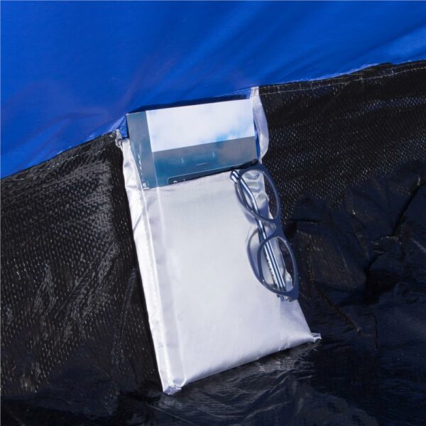 Cort plaja sau camping, impemeabil, cu protectie UV, 4 locuri, 210x240x130cm, gri albastru - Image 17