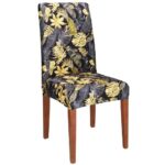 Husa pentru scaun, marime universala, poliester si spandex, 38x70cm, gri si galben