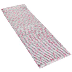 Összecsukható strandmatrac, habszivacs, ultrakönnyű, párnával és fogantyúval, 60x180cm, rózsaszín flamingó szürke