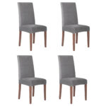 4 db univerzális székhuzat készlet, univerzális méret, poliészter és spandex, 45 x 60 cm, szürke bársony