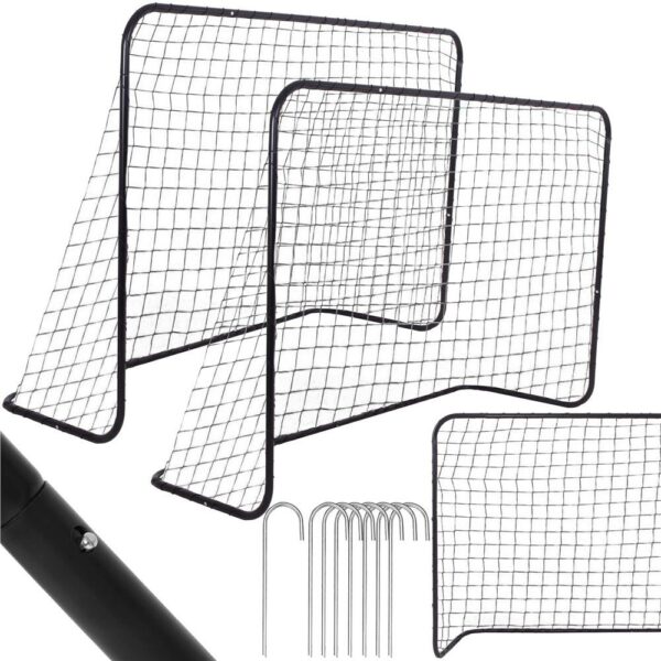 Set 2 porti de fotbal metalice, 122x183cm, profil 25mm, cu elemente de fixare - Image 5