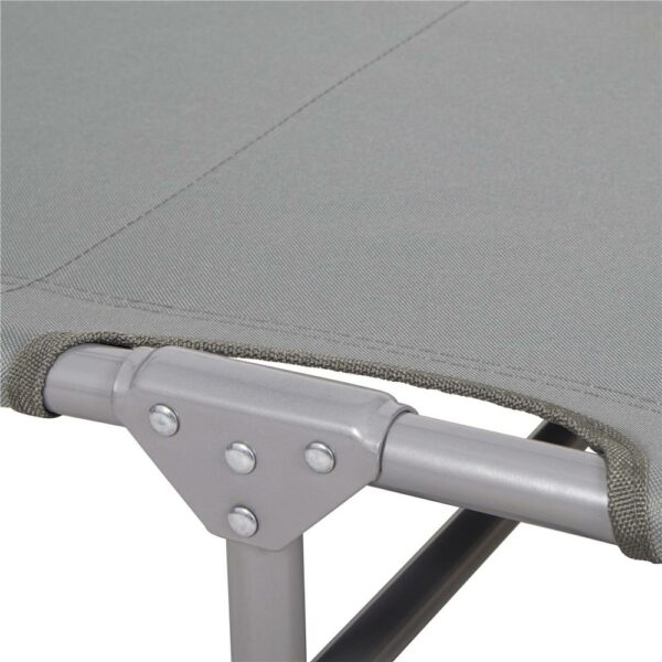 Sezlong pliabil cu parasolar, 188x57x38cm, sarcina 120kg, gri - Image 5