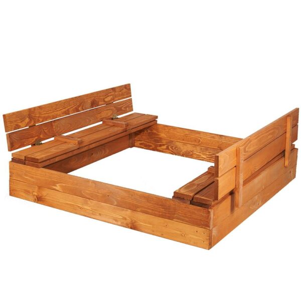 Fa homokozó, 2 paddal, 120x120cm - Image 4