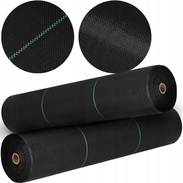 Agrotextil fólia, mulcsozás, gyomirtó, UV szűrő, 100 x 1,6 méter, 90g/m2, fekete - Image 6