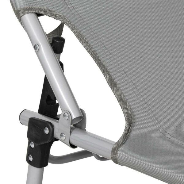 Sezlong pliabil cu parasolar, 188x57x38cm, sarcina 120kg, gri - Image 6