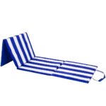 Saltea pentru plaja pliabila, din spuma, ultra-usoara, cu maner de transport, 50x175cm, alb albastru