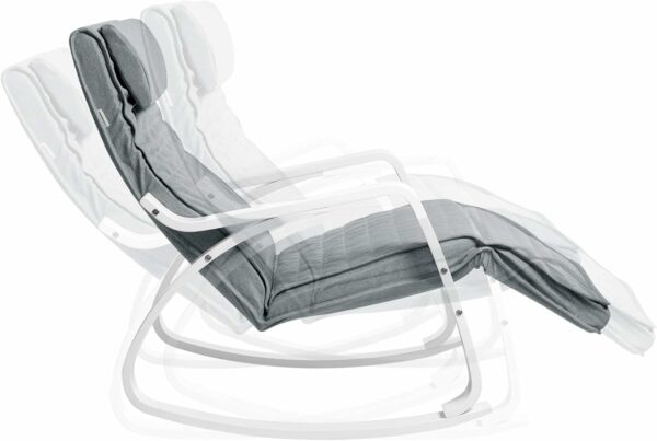 SONGMICS Fa hintaszék, állítható lábtartó, maximum 150kg, 67x122x84cm, világosszürke - Image 7