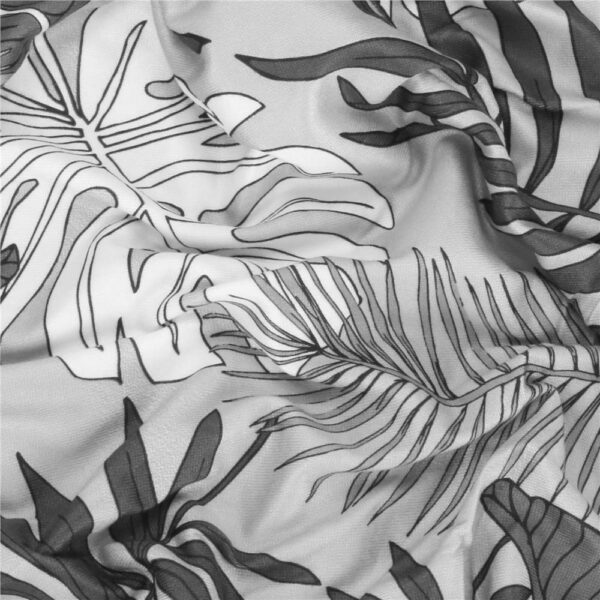 Set 4 huse universale pentru scaun, marime universala, poliester si spandex, 38x70cm, gri cu model floral - Image 9