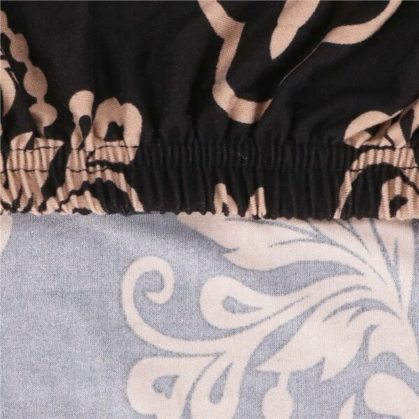 Set 4 huse pentru scaun, marime universala, poliester si spandex, 38x70cm, negru, bej - Image 8