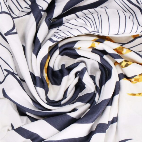Székhuzat készlet, 4 db, univerzális méret, poliészter és spandex, 38x70cm, fehér, sötétkék árnyalatai, sárga - Image 9