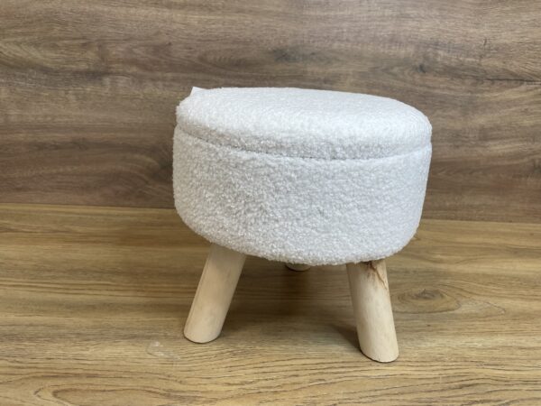 Gyerekszék, kerek, tárolóhellyel, 30x28cm, maximum 50kg, fehér - Image 2