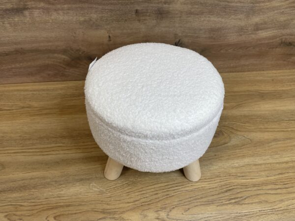 Gyerekszék, kerek, tárolóhellyel, 30x28cm, maximum 50kg, fehér - Image 3