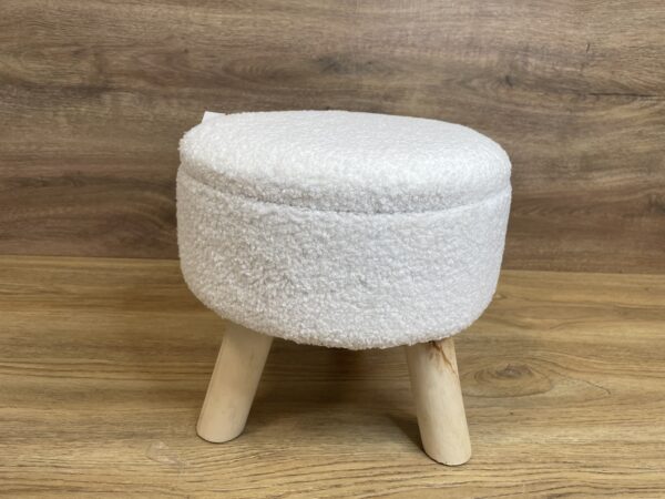 Gyerekszék, kerek, tárolóhellyel, 30x28cm, maximum 50kg, fehér - Image 4