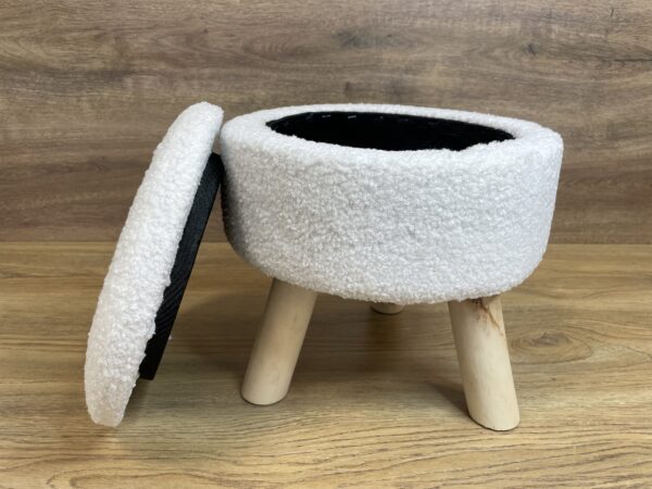 Gyerekszék, kerek, tárolóhellyel, 30x28cm, maximum 50kg, fehér - Image 9