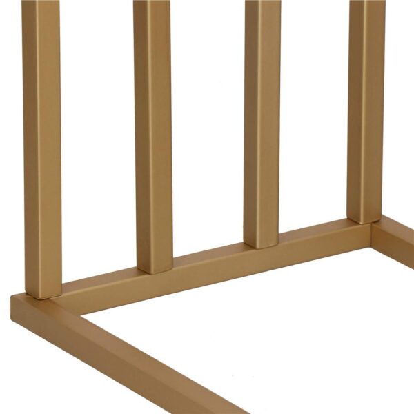 Suport metalic de baie pentru prosoape, cu 4 standuri, 96 cm, auriu mat - Image 2