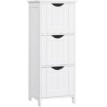 VASAGLE Dulap de depozitare pentru baie, 3 sertare, 30x32x81 cm, alb