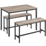 VASAGLE bárasztal 2 paddal, ipari kivitel, 110x70x75cm, sonoma tölgy