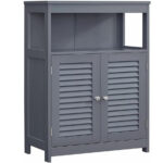 VASAGLE Fürdőszobai komód állítható polcokkal és 2 ajtóval, 30x60x80 cm, szürke