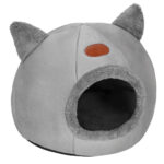 Ágy macskák és kutyák számára, puha és puha, csúszásmentes, levehető párna, 37x31x36 cm, szürke