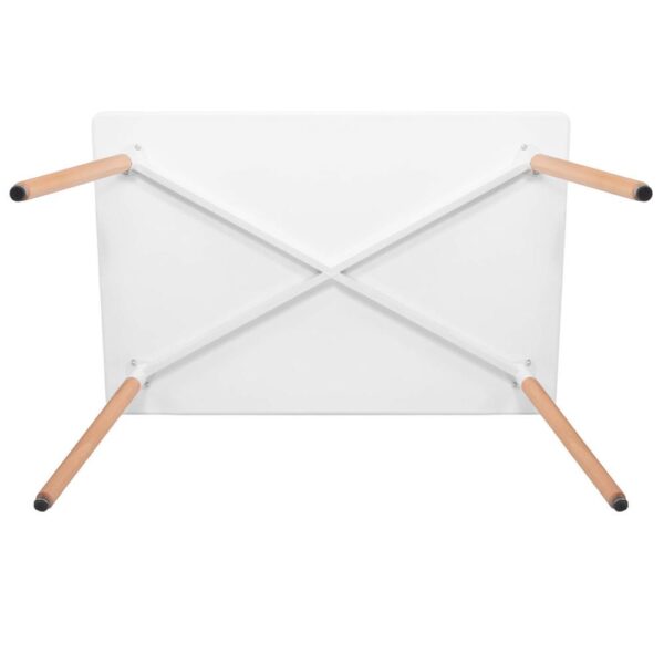 REILED: Konyhai étkezőasztal, téglalap alakú, 120x80x74 cm, MDF lap, fa lábak, Fehér - Image 15