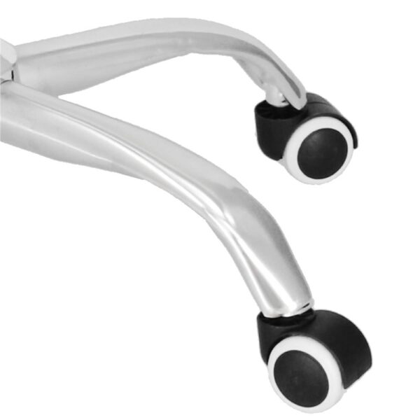 Scaun de birou ergonomic, tapitat cu piele ecologica, 120kg, alb gri - Image 9