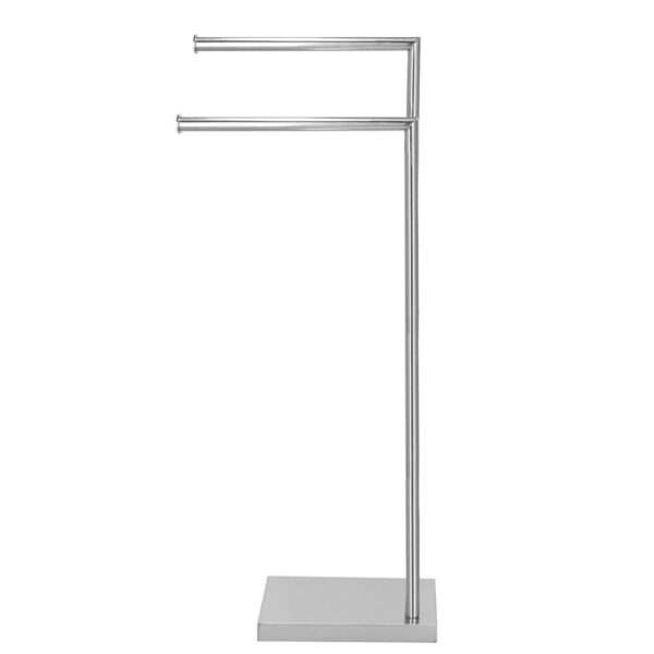 RESIGILAT: Suport metalic de baie pentru prosoape, cu 2 brate, 80 cm, argintiu cromat - Image 13