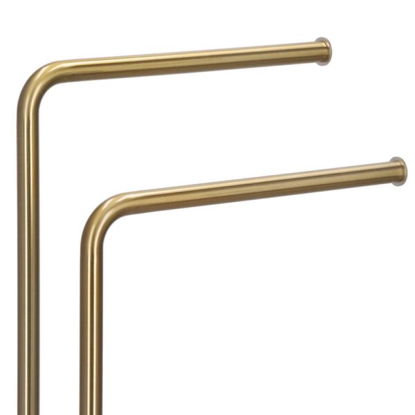 Suport metalic de baie pentru prosoape, cu 2 brate, 80 cm, auriu mat - Image 7