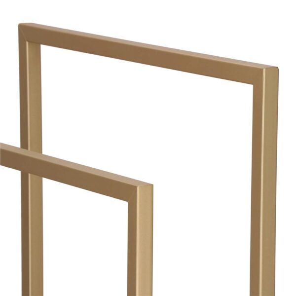 Suport metalic de baie pentru prosoape, cu 2 standuri, 86 cm, auriu mat - Image 10