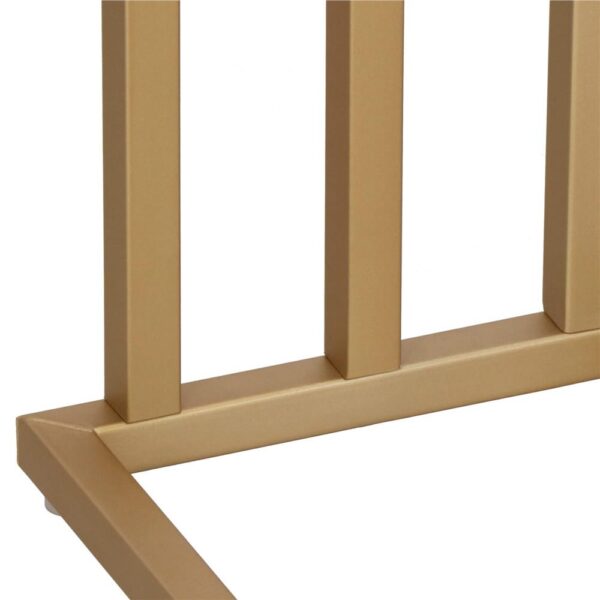 Suport metalic de baie pentru prosoape, cu 3 standuri, 86 cm, auriu mat - Image 10